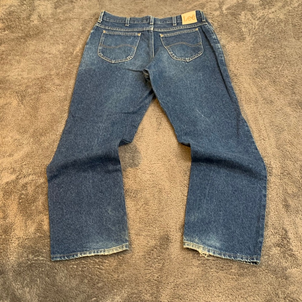 Vintage 90s Lee Riders Mens Straight Leg Jeans Medium Wash Blue Denim 35x30